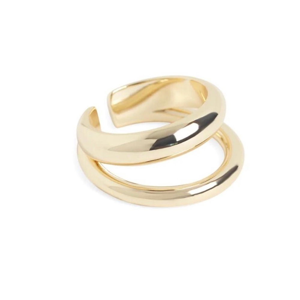 NEW Loren Stewart x Curateur Deux Open Band Gold Plated Ring Size 7
